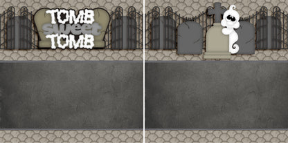 Trick or Treat NPM - Set of 5 Double Page Scrapbook Layouts - 1310