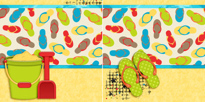 Day at the Beach NPM - Set of 5 Double Page Layouts - 1513