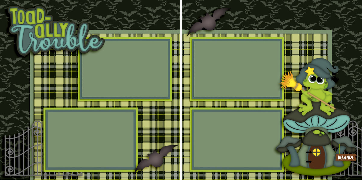 Toil & Trouble - Set of 5 Double Page Scrapbook Layouts - 1246