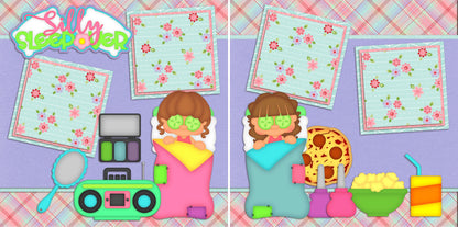 Playtime Girl - Set of 5 Double Page Scrapbook Layouts - 1200