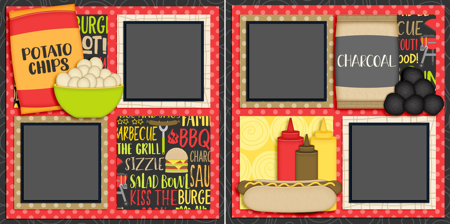 Chillin' & Grillin' - Set of 5 Double Page Layouts - 1514