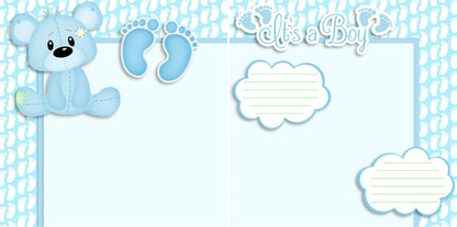 Adorable Baby Boy NPM - Set of 5 Double Page Layouts - 1350