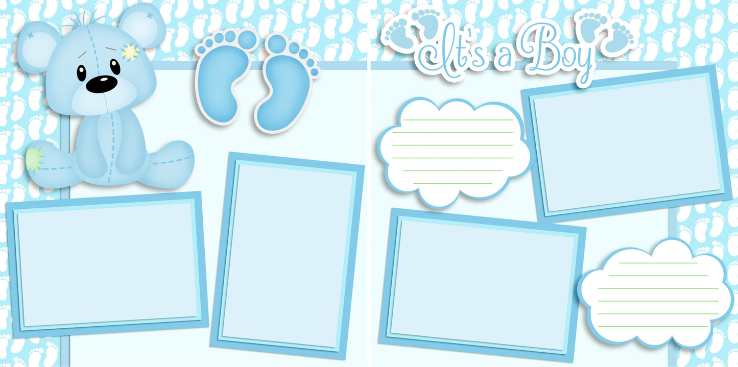 Adorable Baby Boy - Set of 5 Double Page Layouts - 1349