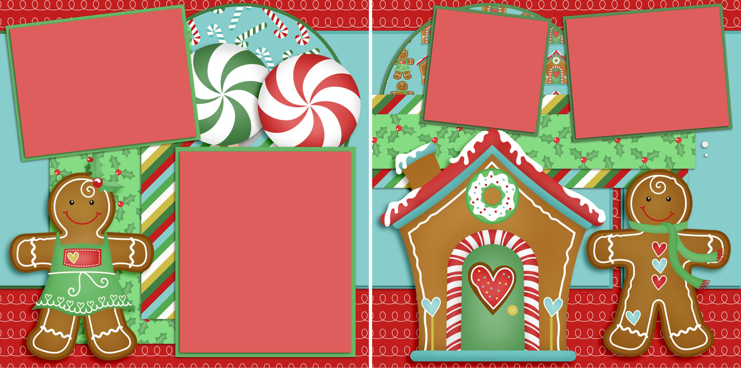 Christmas Glitter - Set of 5 Double Page Layouts - 1411