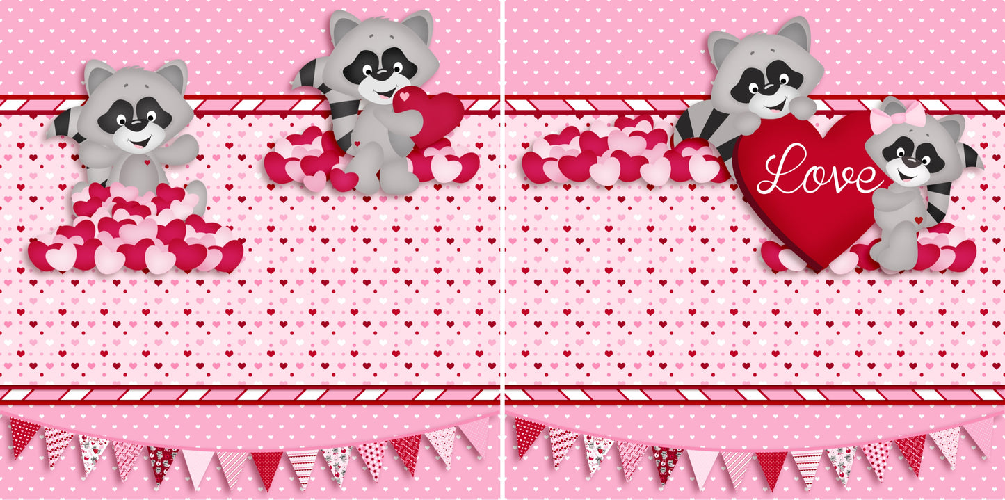 Valentine Candy NPM - Set of 5 Double Page Scrapbook Layouts - 1234