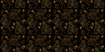 Teal Dragon Gold Sketch - Papers - 23-359