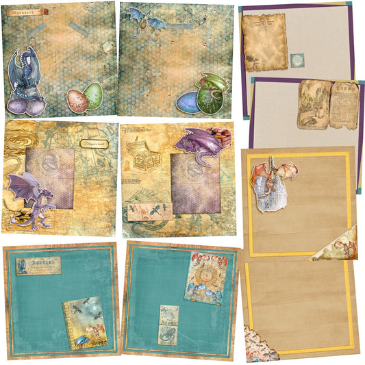 Dragon Heart NPM - Set of 5 Double Page Layouts - 1541