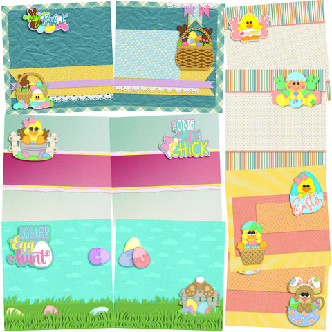 Easter Basket NPM - Set of 5 Double Page Layouts - 1378
