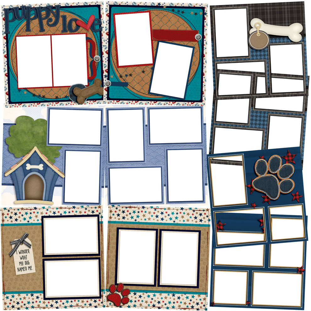 Puppy Love Boy - EZ Quick Pages - Digital Bundle - 10 Digital Scrapboo ...