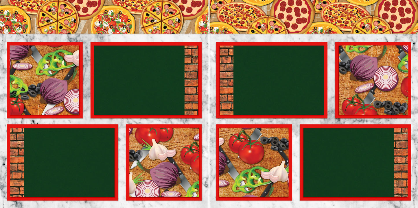 World's Greatest Pizza Set of 5 Double Page Layouts