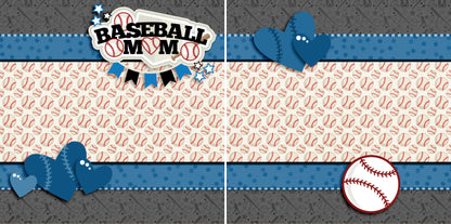 Baseball Fever NPM - Set of 5 Double Page Scrapbook Layouts - 1295