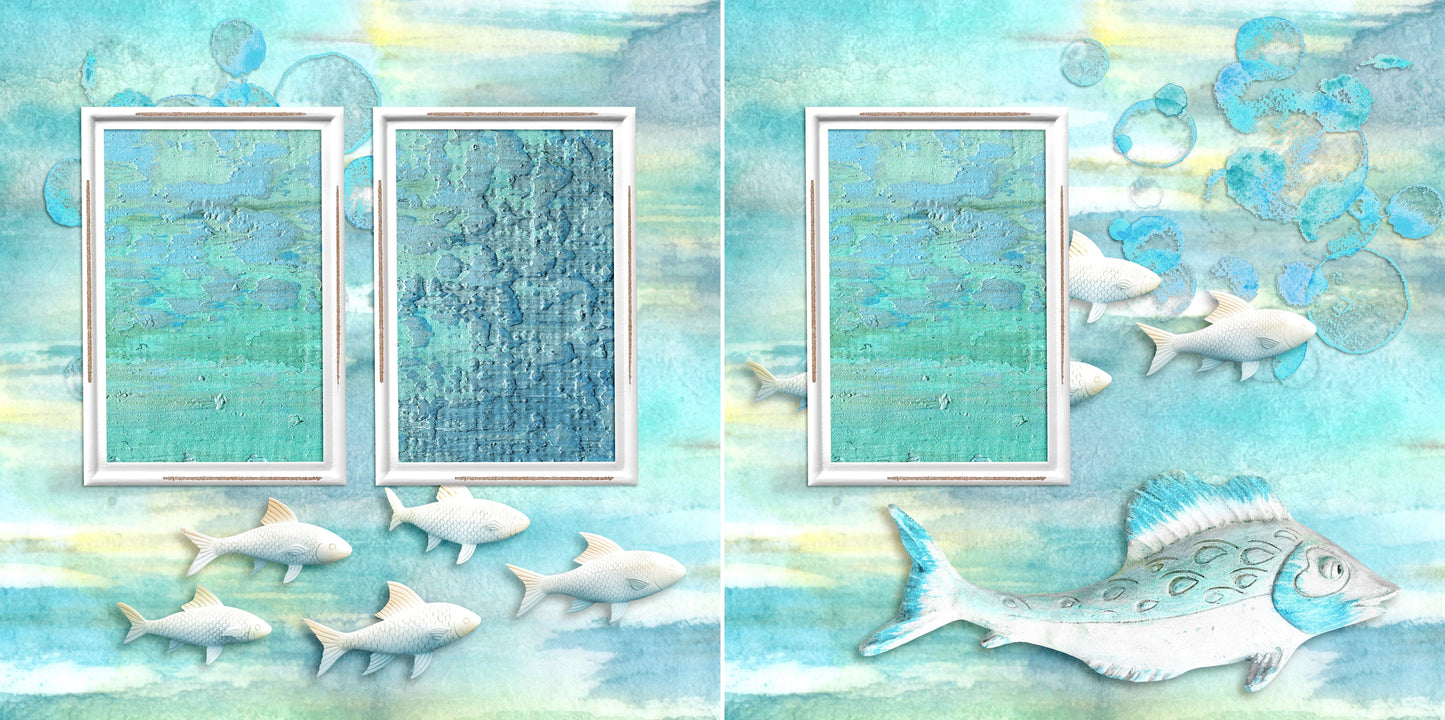 Ocean Adventures Set of 5 Double Page Layouts