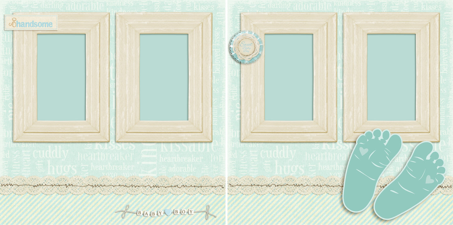 Adorable Baby Boy - Set of 5 Double Page Layouts - 1349