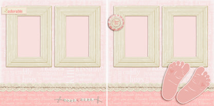 Adorable Baby Girl - Set of 5 Double Page Layouts - 1351