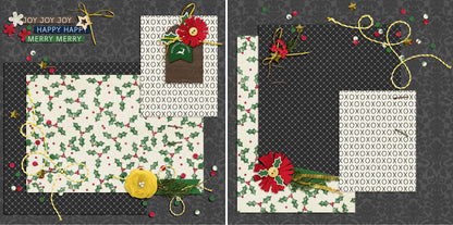 Christmas Glitter NPM - Set of 5 Double Page Layouts - 1412