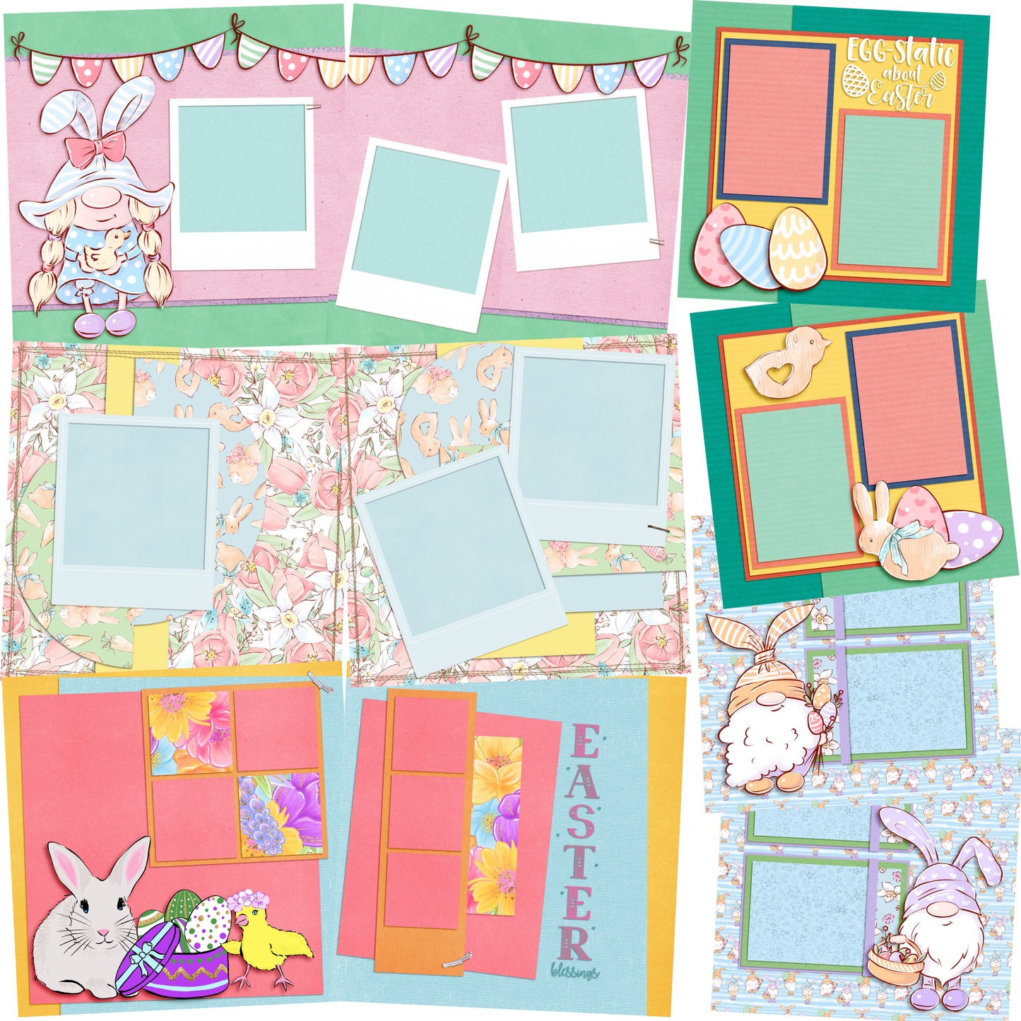 Easter Blessings - Set of 5 Double Page Layouts - 1552