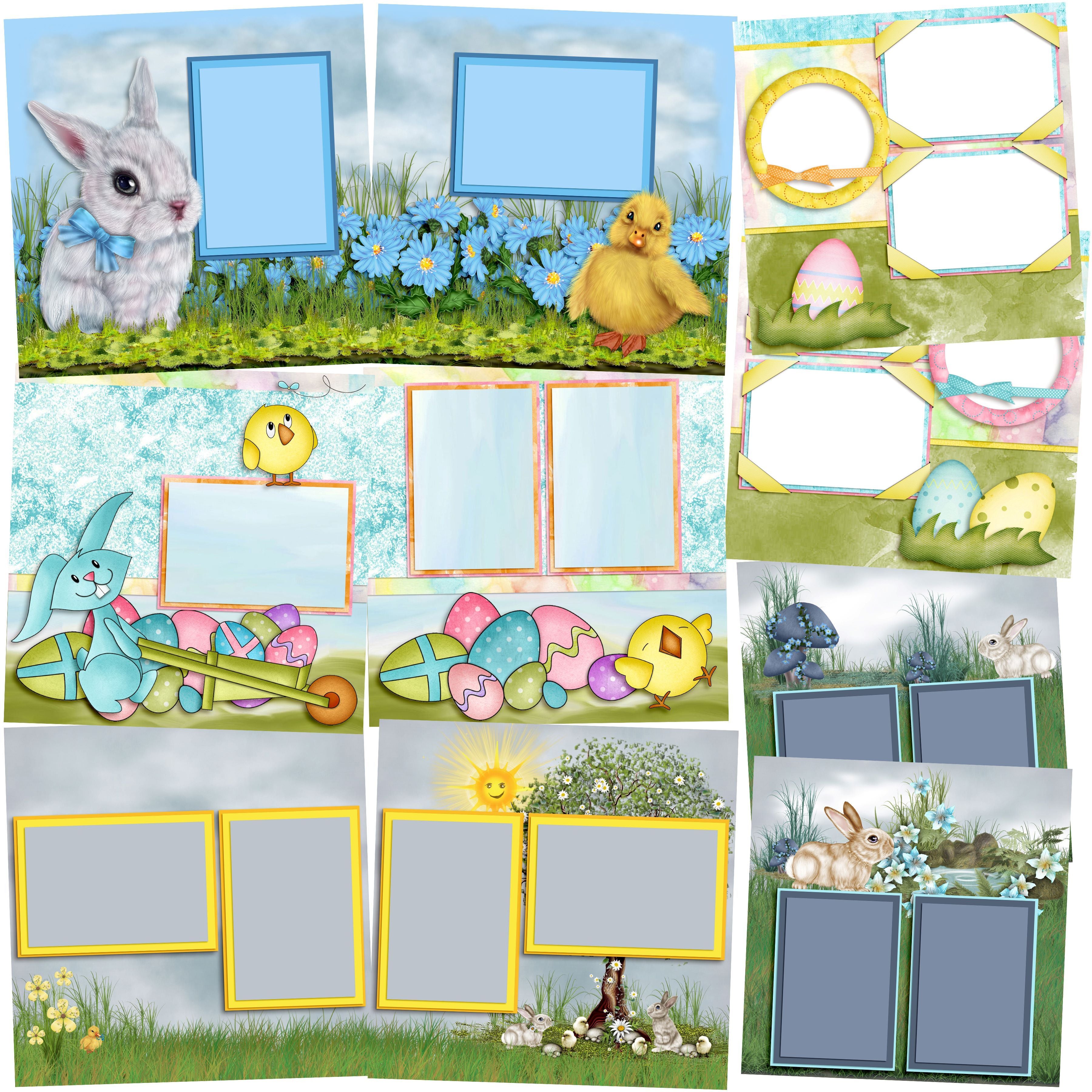 Easter Friends - Set of 5 Double Page Layouts - 1256 – EZscrapbooks