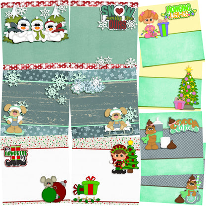 Favorite Elf NPM- Set of 5 Double Page Scrapbook Layouts - 1328