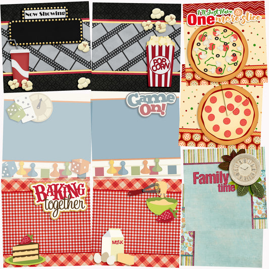 Family Night NPM - Set of 5 Double Page Layouts - 1227