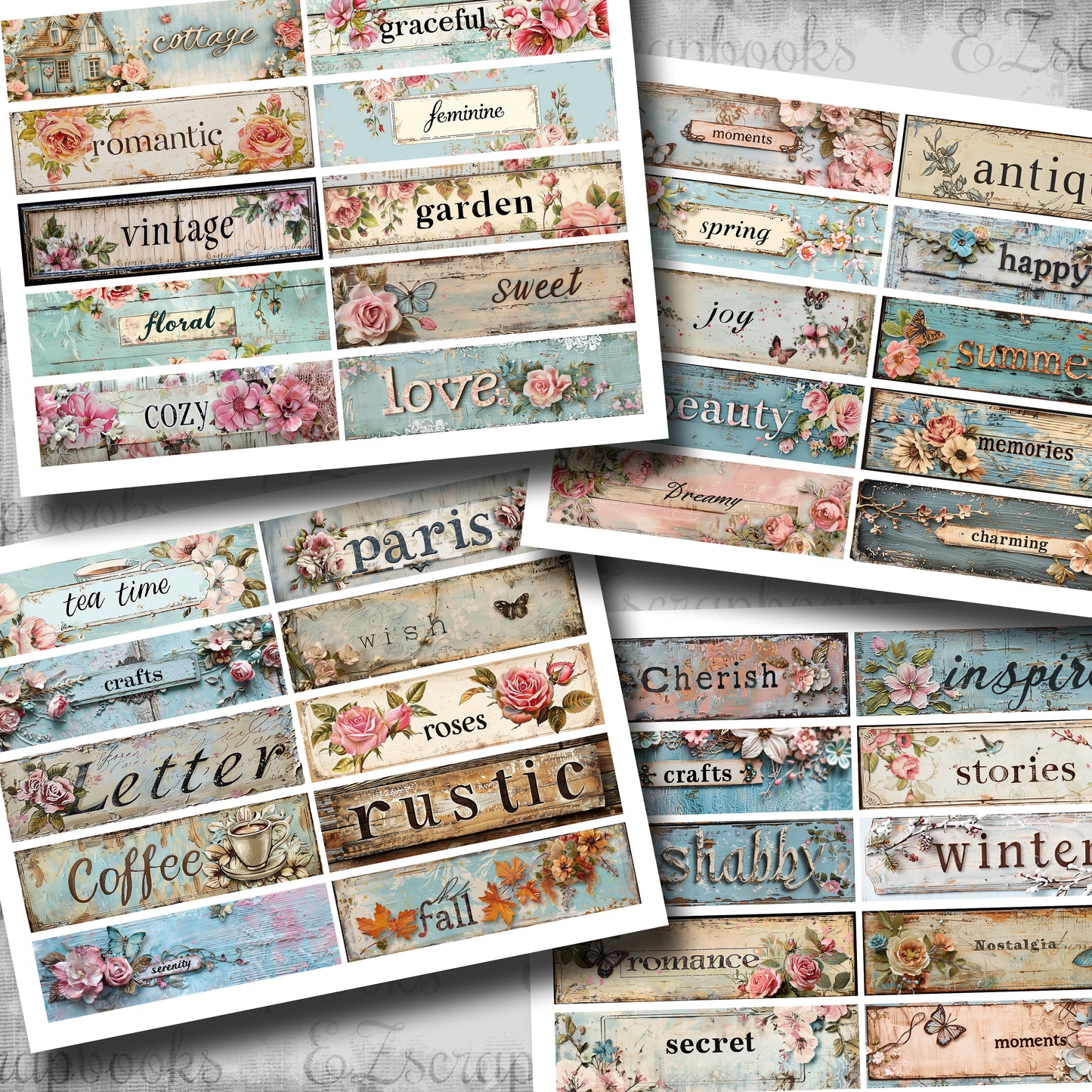 Shabby Chic Labels Embellishment Pack - 24-7021