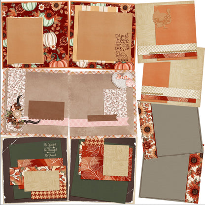 Grateful Thankful Blessed NPM - Set of 5 Double Page Layouts - 1647