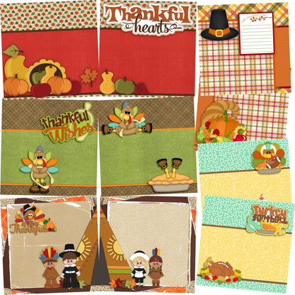 Thanksgiving NPM - Set of 5 Double Page Scrapbook Layouts - 1207