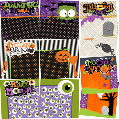 Too Cute to Spook NPM - Set of 5 Double Page Scrapbook Layouts - 1220