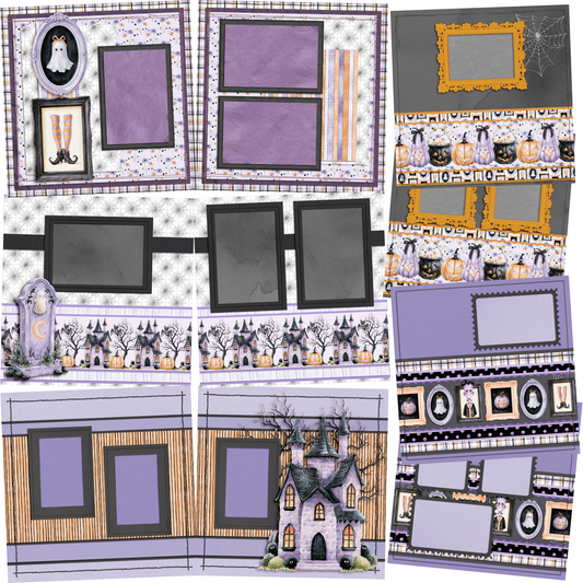 Witching Hour - Halloween - Set of 5 Double Page Scrapbook Layouts - 26-1060