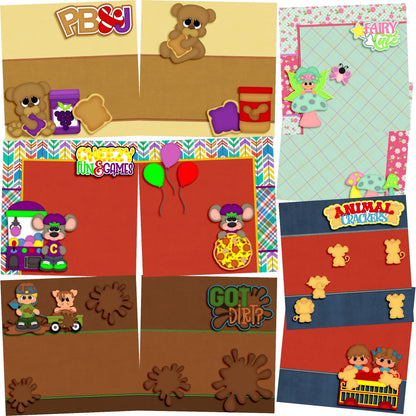 Just for Kids NPM - Set of 5 Double Page Scrapbook Layouts - 1281