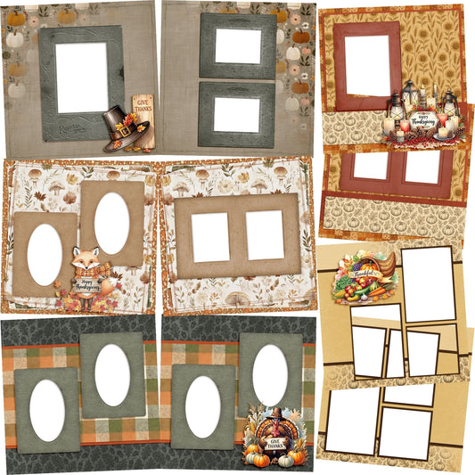 Give Thanks EZ Quick Pages -  Digital Bundle - 10 Digital Scrapbook Pages - INSTANT DOWNLOAD