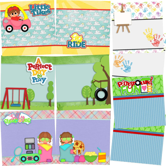 Playtime Girl NPM - Set of 5 Double Page Scrapbook Layouts - 1214
