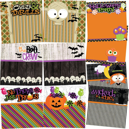 Chills & Thrills NPM - Set of 5 Double Page Scrapbook Layouts - 1216