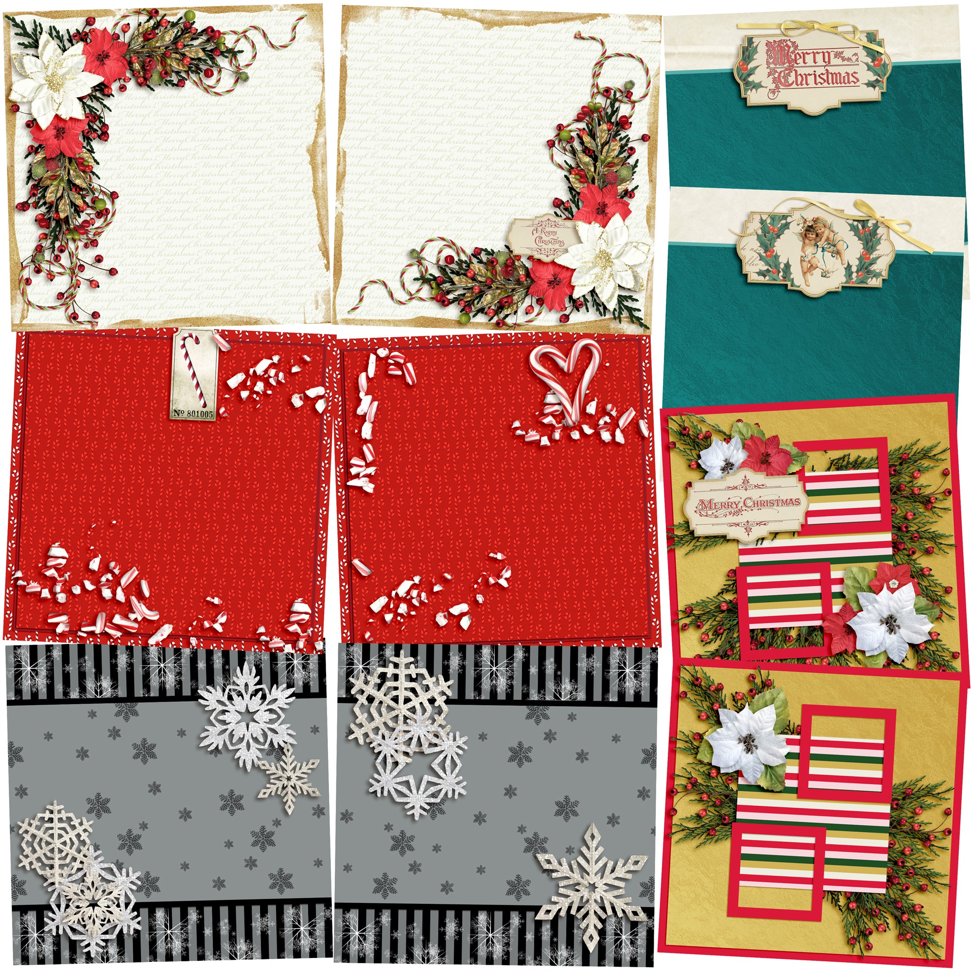 Happiest of Holidays NPM - Set of 5 Double Page Layouts - 1320 ...