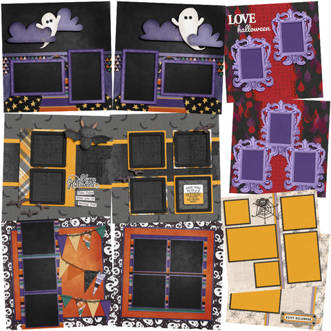 Halloween Happenings - Set of 5 Double Page Layouts - 1626