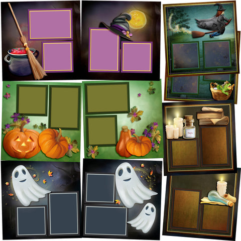 Halloween Magic - Set of 5 Double Page Layouts - 1365