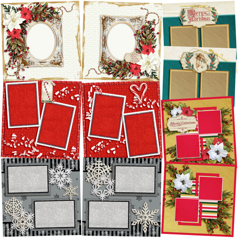 Happiest of Holidays - Set of 5 Double Page Layouts - 1319
