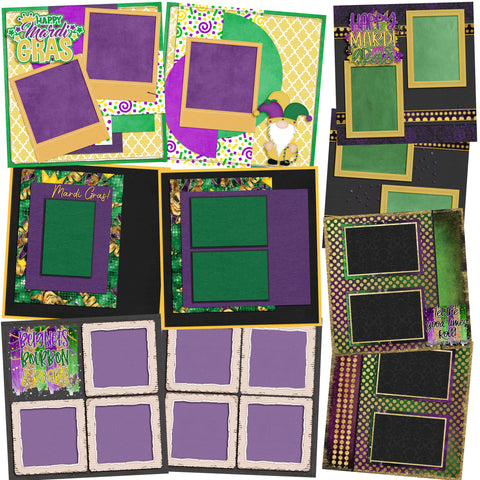 Happy Mardi Gras - Set of 5 Double Page Layouts - 1556