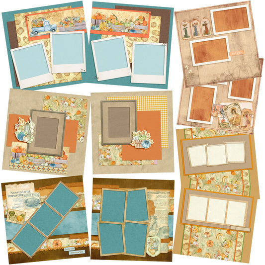 Harvest Memories - Set of 5 Double Page Layouts - 1518