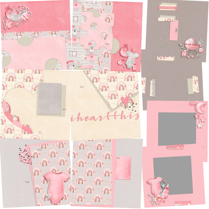 I Heart this Baby Girl NPM - Set of 5 Double Page Layouts - 1593