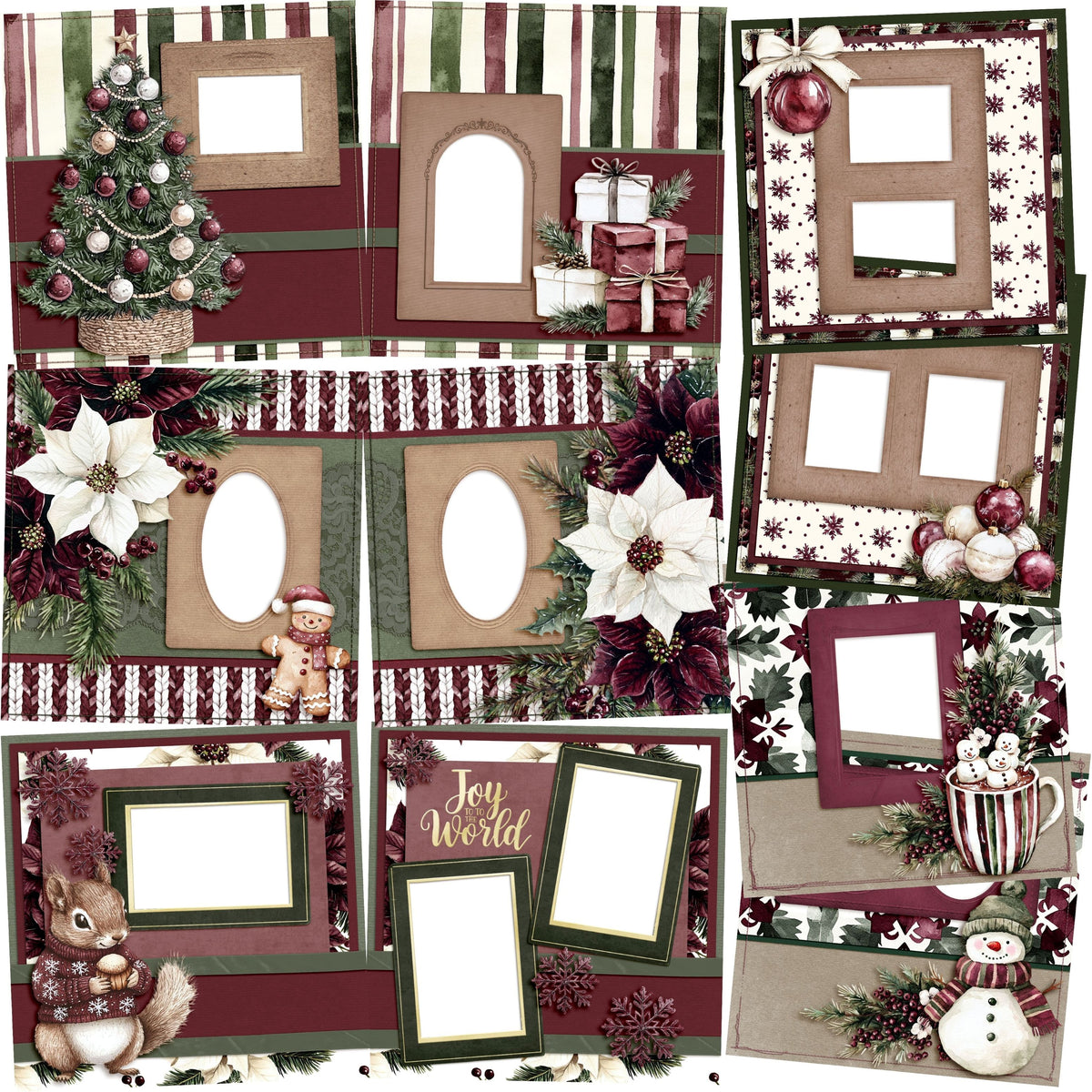 Joyful Time - Christmas EZ Quick Pages -  Digital Bundle - 10 Digital Scrapbook Pages - INSTANT DOWNLOAD