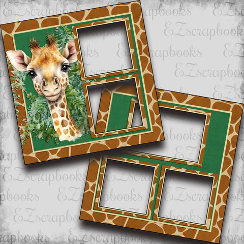 Jungle Babies Giraffe - EZ Digital Scrapbook Pages - INSTANT DOWNLOAD