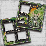 Jungle Babies Zebra - EZ Digital Scrapbook Pages - INSTANT DOWNLOAD