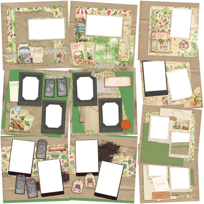 Farmers Market EZ Quick Pages -  Digital Bundle - 10 Digital Scrapbook Pages - INSTANT DOWNLOAD