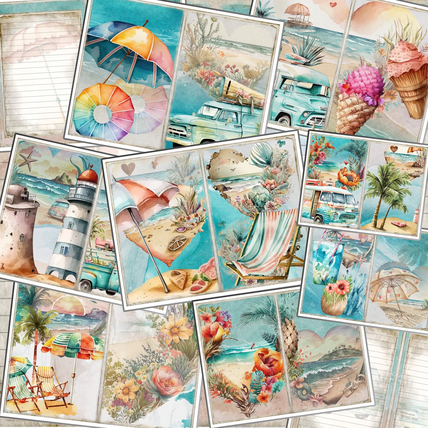 Beach Holiday Journal Pages - 23-7201