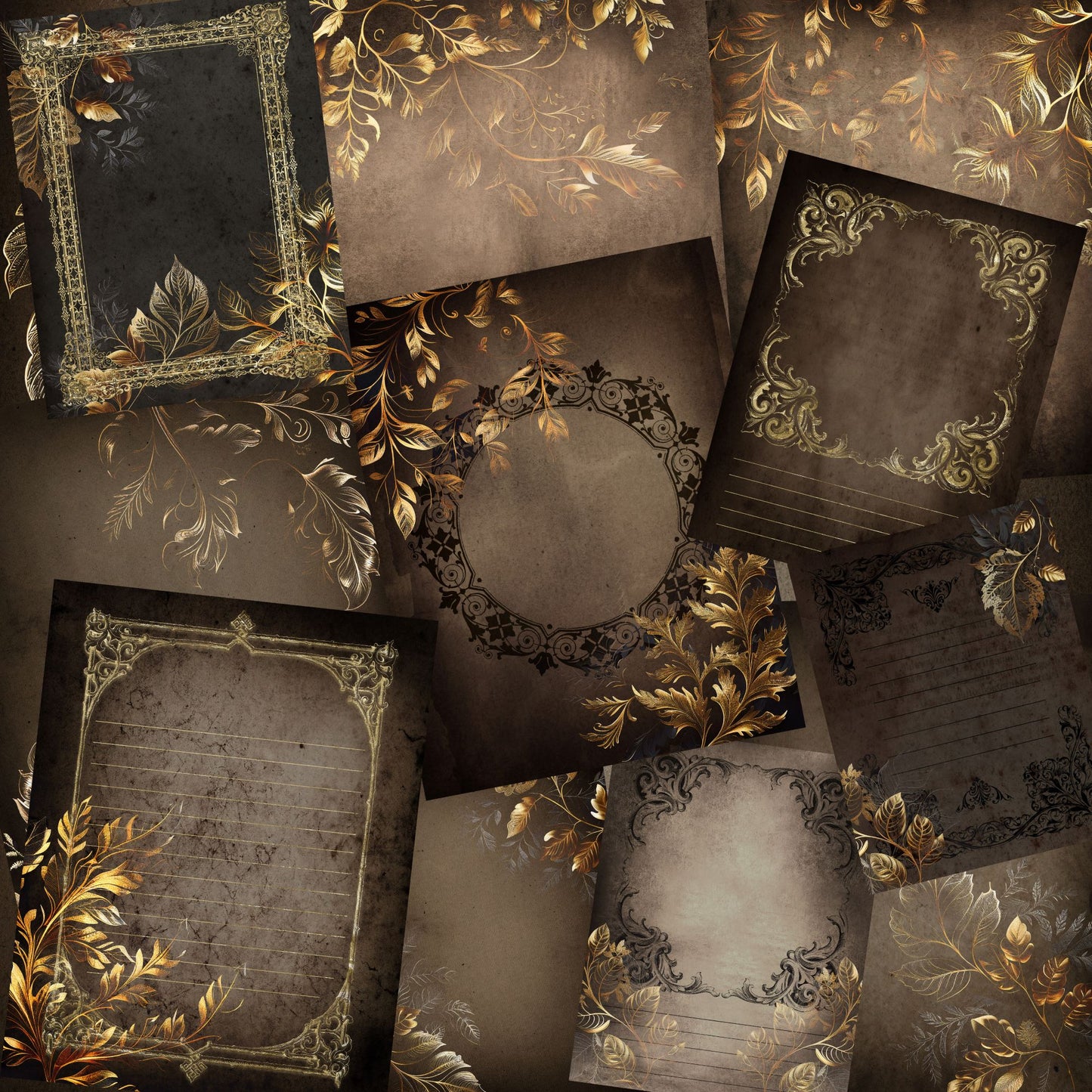 Ornate Gold Journal Pages - 23-7214