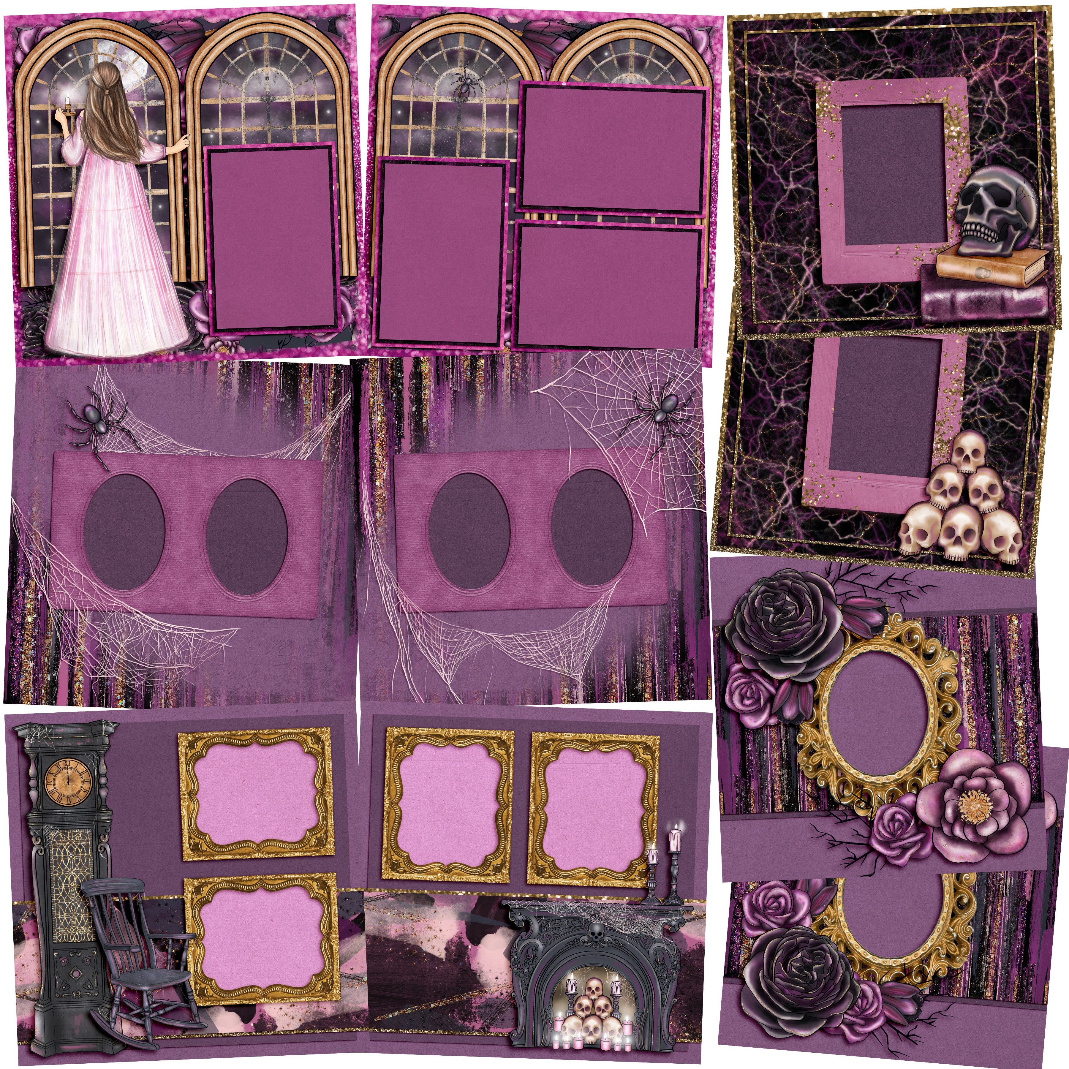 Haunted - Set of 5 Double Page Layouts - 1786 – EZscrapbooks