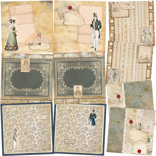 Pride & Prejudice NPM - Set of 5 Double Page Layouts - 1597