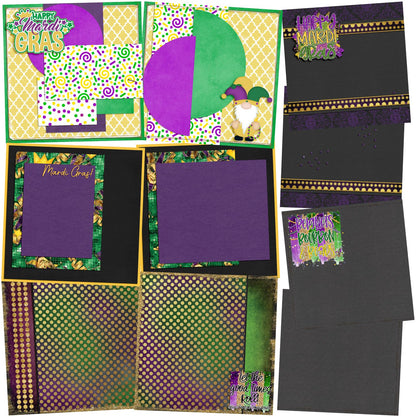 Happy Mardi Gras NPM - Set of 5 Double Page Layouts - 1557