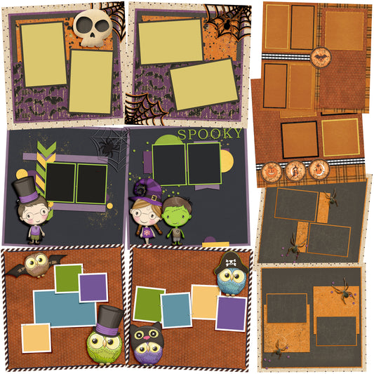 Halloween Hoots - Set of 5 Double Page Layouts - 1622