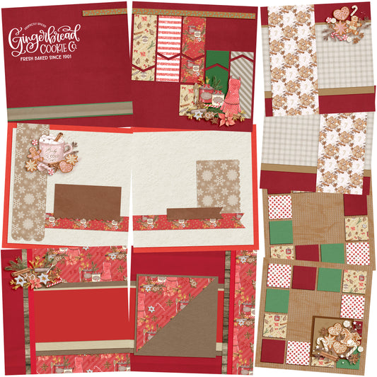 Christmas Kitchen - EZ Background Pages -  Digital Bundle - 10 Digital Scrapbook Pages - INSTANT DOWNLOAD